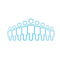 Illustration of crowd of nine people icon silhouettes vector. Social icon. Flat style design. User group network. Corporate team g