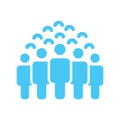 Illustration of crowd of people icon silhouettes vector. Social icon. Flat style design. User group network. Corporate team group. Royalty Free Stock Photo