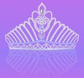 crown diadem for women wedding on bright background with reflection