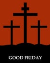 Illustration of crucifixion of Jesus Christ on the cross at Calvary Mountain Royalty Free Stock Photo