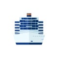 Illustration of cruise ship isolated, front view, on white background Royalty Free Stock Photo