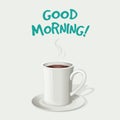 Illustration of a cup of coffee with the words good morning - Vector eps10