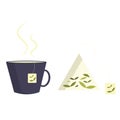 Illustration of a cup of h hot tea. Tea bag icon. Royalty Free Stock Photo