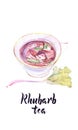 Illustration of cup of rhubarb tea