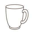 Illustration of cup. Stylized kitchen and restaurant utensil.