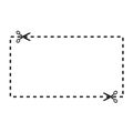 Illustration of a cut out coupon rectangle shape with scissors vector