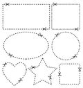 Illustration of a cut out coupon rectangle shape with scissors vector Royalty Free Stock Photo