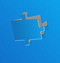 Cut out puzzle piece, blue paper Royalty Free Stock Photo