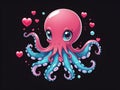 Cute adorable big eye octopus Royalty Free Stock Photo