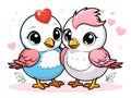 Cute adorable couple bird