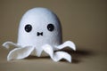 Illustration of a cute adorable ghost made of felt and paper