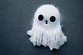 Illustration of a cute adorable ghost made of felt and paper