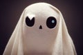 Illustration of a cute adorable ghost made of felt and paper