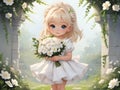 So cute adorable girl holding flower Royalty Free Stock Photo