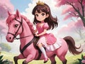 So cute adorable girl and horse. Royalty Free Stock Photo