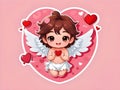 Cute adorable little fairy with love Royalty Free Stock Photo