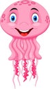 Cute and adorable pink Jelly fish smile