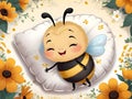 Cute adorable sleeping bee