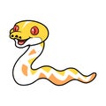 Cute amelanistic reticulated python cartoon