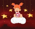 Illustration of a Cute Angel. Cartoon Character Royalty Free Stock Photo