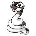 Cute axanthic pied ball python cartoon Royalty Free Stock Photo