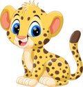 Illustration of cute baby cheetah cartoon Royalty Free Stock Photo