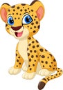 Illustration of cute baby cheetah cartoon smile Royalty Free Stock Photo