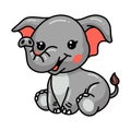 Cute baby elephant cartoon sitting Royalty Free Stock Photo