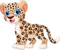 Illustration of cute baby leopard cartoon smile