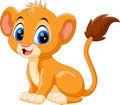 Illustration of cute baby lion cartoon Royalty Free Stock Photo