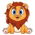 Cute baby Lion cartoon sitting Royalty Free Stock Photo
