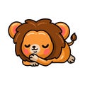 Cute baby lion cartoon sleeping Royalty Free Stock Photo