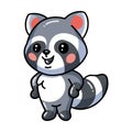 Cute baby raccoon cartoon posing Royalty Free Stock Photo