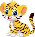 Illustration of cute baby tiger cartoon Royalty Free Stock Photo
