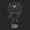 Illustration of cute baby wearing lion costume Royalty Free Stock Photo