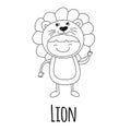 Illustration of cute baby wearing lion costume Royalty Free Stock Photo