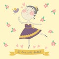 Illustration of cute ballerina