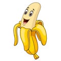 Cute banana cartoon mascot logo