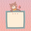 Illustration with cute bear