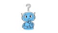 Thinking Robot with Question Mark. AI, Automation, Future Tech Royalty Free Stock Photo