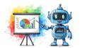 Robot Presenting Data Analysis, AI Analytics, and Business Royalty Free Stock Photo