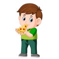 Cute boy eating pizza Royalty Free Stock Photo