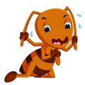 Cute brown ant crying