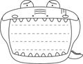 Cute caiman noteboard outline