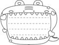 Cute caiman noteboard outline