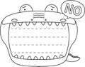 Cute caiman noteboard outline