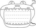 Cute caiman noteboard outline