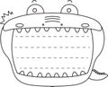 Cute caiman noteboard outline