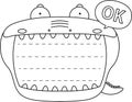 Cute caiman noteboard outline