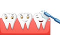 Cute cartoon brushing teeth and great for your health